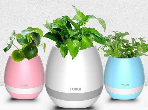 TOKQI K3 Blumentopf mit Bluetooth Lautsprecher & LED Licht für 8,56€