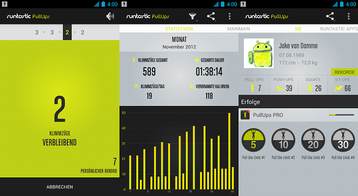 Runtastic Pull Ups Pro (iOS, Android) kostenlos