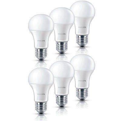 6er Pack Philips LED Lampe 6 Watt (ersetzt 40 W) E27 Warmweiß für 13,99€ (statt 25€)