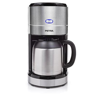 PETRA KM 54.57 Kaffeemaschine mit doppelwandiger Isolierkanne in Silber/Schwarz für 29€ (statt 60€)