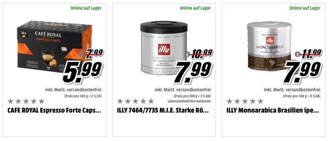 Media Markt Tag des Kaffees   reduzierte Kaffeemaschinen, Kapslen & Zubehör