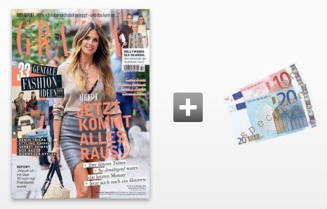 17 Ausgaben Grazia für 33,15€ inkl. 30€ Verrechnungsscheck oder Amazon Gutschein