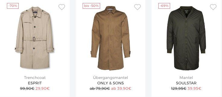 Großer Mantel Sale bei About You + keine VSK   z.B. Vero Moda Trenchcoat für 18€