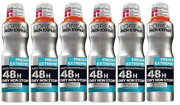 Vorbei: 6er Pack L’Oréal Men Expert Deodorant Fresh Extreme für 4,34€