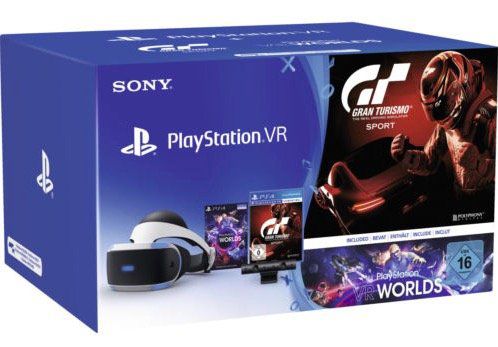PlayStation VR + Camera + VR Worlds + Gran Turismo Sport für 303,99€ (statt 356€)