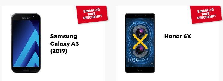 Vodafone Red Tarif oder Young Tarif: Partnerkarte für 15€ mtl. + gute Phones wie z.B. Honor 6X ab 4,95€