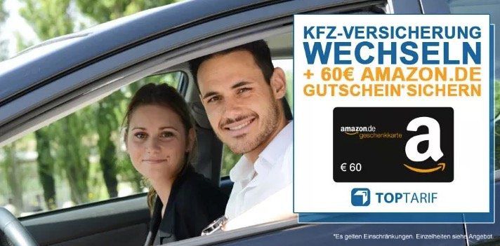 Kfz Versicherung wechseln + 60€ Amazon.de Gutschein*   Bonus Deal!