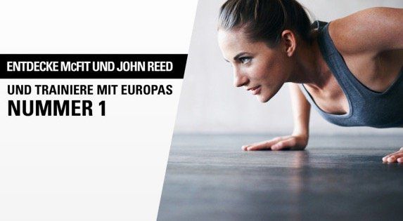 Knaller! 12 Monate McFIT oder John Reed Mitgliedschaft für 169€ (statt 239€) oder 24 Monate für 249€ (statt 478€)