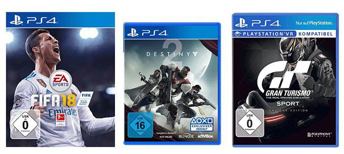 2 TOP Games für nur 99€ beim Media Markt   z.B. Fifa 18, Destiny 2 oder Gran Turismo Sport