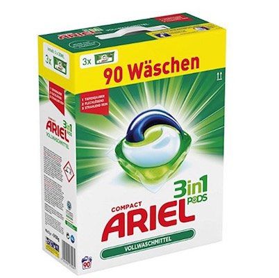 Ausverkauft! 90er Pack Ariel 3 in 1 Pods Vollwaschmittel für 14,99€ (statt 23€)