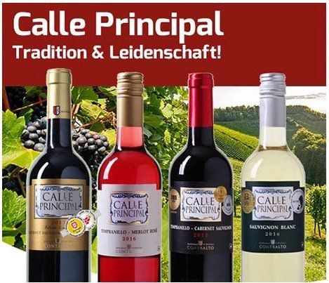 Knaller! 18 Flaschen Calle Principal Wein für 46,77€ (nur 2,60€ pro Flasche)   nur Neukunden