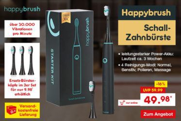 Happy Brush Schall Zahnbürste für 49,98€ und Keddiiscoop Katzenkloreiniger aus der Höhle der Löwen für 7,99€