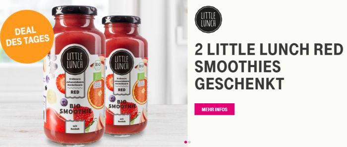 Nur heute: 2 Little Lunch Red Smoothies kostenlos (für Telekom Kunden)