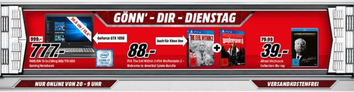 The Evil Within 2 + Wolfenstein II: Welcome to Amerika für 88€ im Media Markt Dienstag Sale