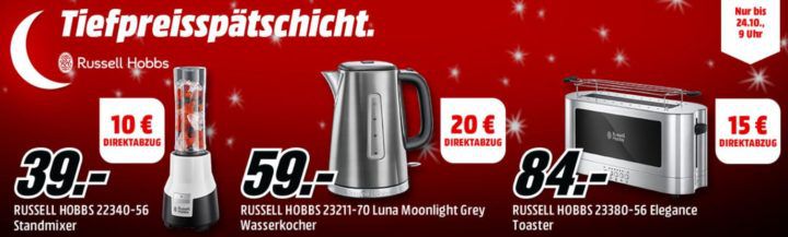 Media Markt Russel Hobbs Tiefpreisspätschicht   z. B. RUSSELL HOBBS Schongarer für nur 25, €