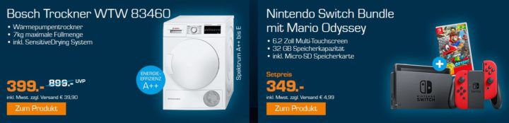 SATURN Schocktober z.B. NINTENDO Switch Rot + Super Mario Odyssey statt 389€ für 349€