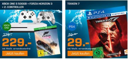 Saturn Weekend Sale: z.B. Xbox One S 500GB Konsole   Forza Horizon 3 Bundle + 2ter Controller (Winter Forces)  für 229€