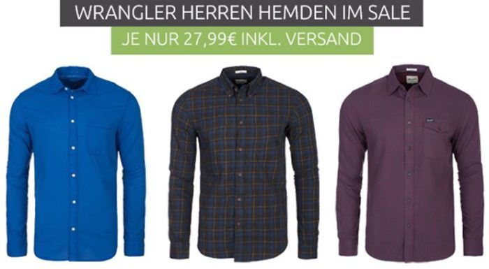 Wrangler Herren Hemden Sale   Freizeit und Business Hemden ab 27,99€