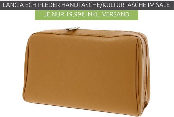 Lancia Beauty Handbag   Echtleder Kultur Tasche für 19€