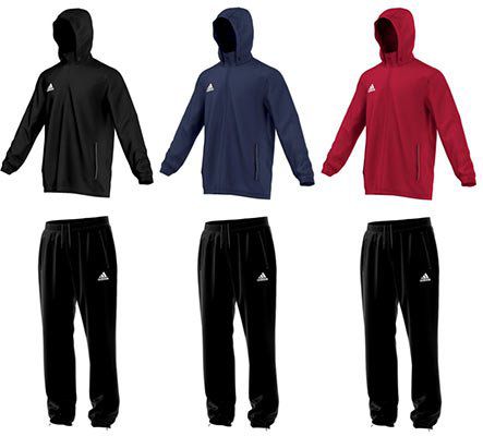 Adidas Core 15 Regenjacke oder Regenhose in Schwarz, Rot, Blau Restgrößen für je 19,99€