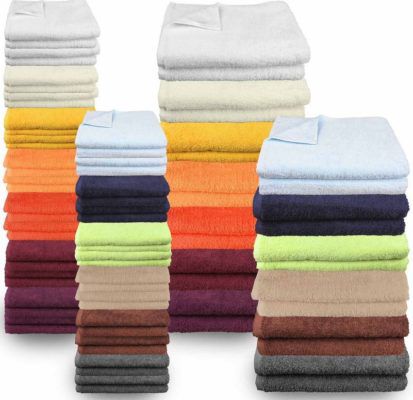 4 Handtücher + 2 Duschtücher 100% Baumwolle 13 verschiedene Farben für 19,95€