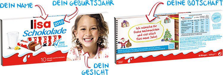 Gratis: Dein Gesicht auf kinder Schokolade