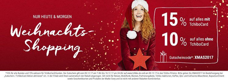 Tchibo Weihnachtsshopping mit bis zu 15% auf alles