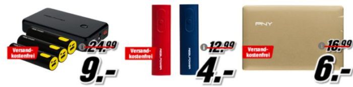 Media Markt Powerbank Aktion: z.B. REALPOWER Family Pack PB 17800 für nur 9€