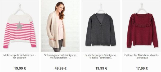 Vertbaudet mit 15% Rabatt auf Pullover & Strickjacken + 10€ Gutschein