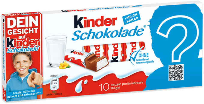 Gratis: Dein Gesicht auf kinder Schokolade