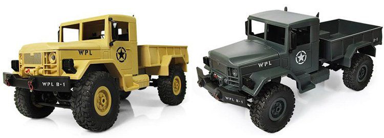 WPL B 1   1:16 Mini 4x4 Off Road RC Militär Truck mit LEDs für 25,63€