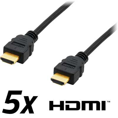 5x Equip HDMI Kabel 3m in Schwarz (Typ A, 19 polig, Ethernet) für 9,90€