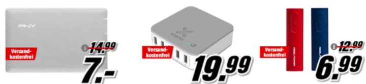 Media Markt Powerbank Aktion: z.B. REALPOWER PB T1   2er Pack Powerbank 2600 mAh für 6,99€