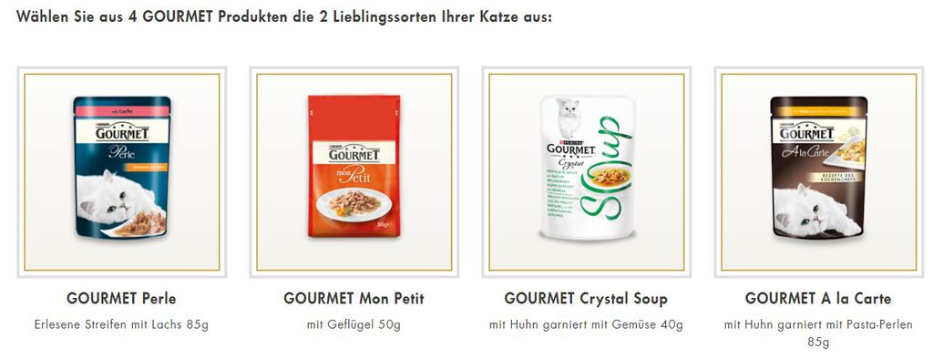 Purina Gourmet Katzenfutter Proben gratis anfordern