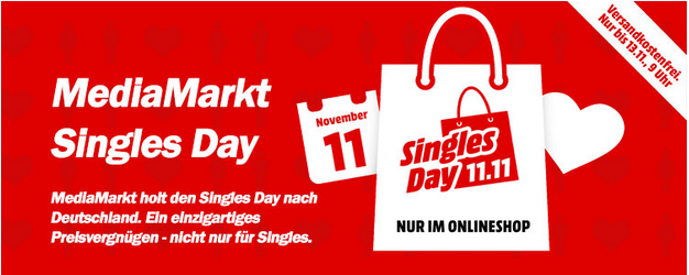 HINWEIS: Singles Day bei Media Markt – Knallerangebote ab 20 Uhr