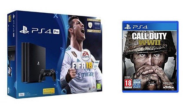 Playstation Pro 1TB + FIFA 18 + Call of Duty: WWII für 341,16€ (statt 415€)