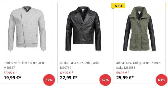 adidas Jacken für Damen und Herren schon ab 19,99€