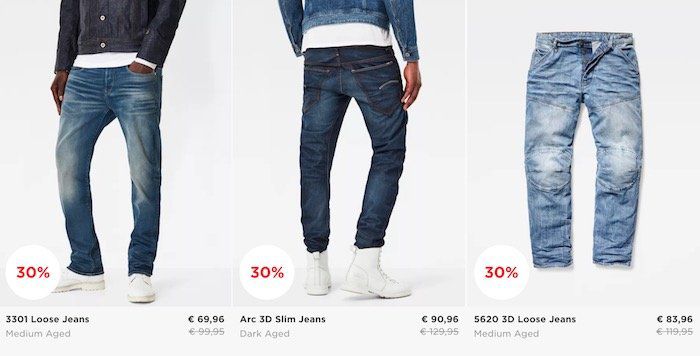 G Star Cyber Monday Sale mit 30% auf alles + 10% Gutschein + VSK frei