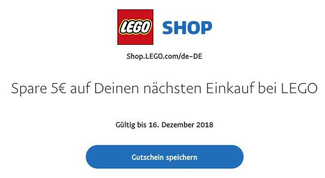 Gratis 5€ Paypal Guthaben für den Lego Online Shop mit nur 10€ MBW