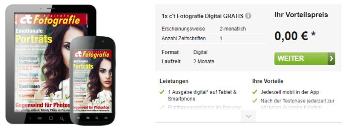 1 Ausgabe ct Digitale Fotografie (ePaper) gratis   Kündigung notwendig