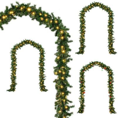 Deuba Weihnachtsgirlande 5m   100 o. 80 LEDS mit 14cm Zweigen für je 19,95€