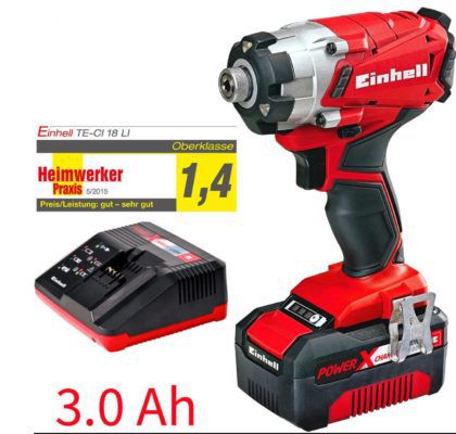 Einhell TE CI 18 Li Power X Change System Akku Schlagschrauber 3Ah + Koffer für 77,77€
