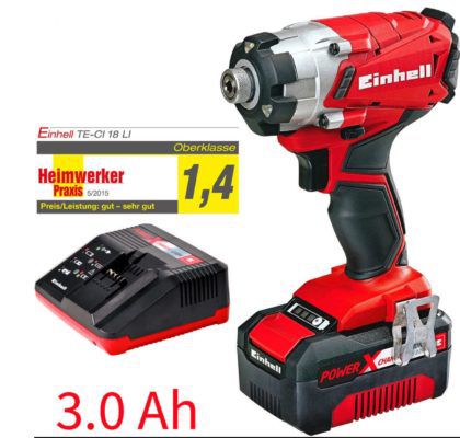 Einhell TE CI 18 Li Power X Change System Akku Schlagschrauber 3Ah + Koffer für 77,77€