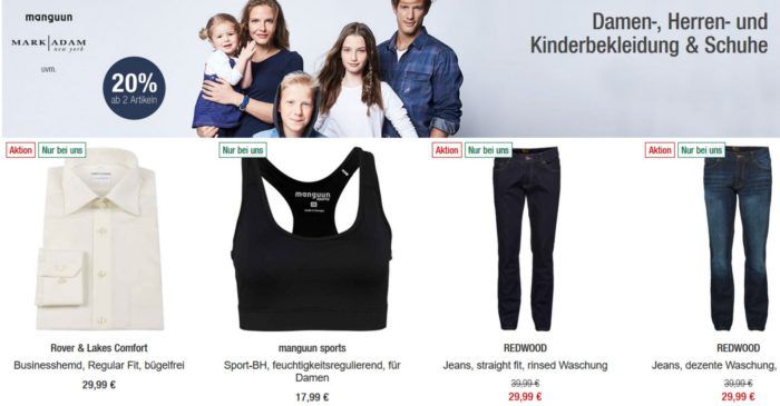 GALERIA Kaufhof: 20% Rabatt ab dem Kauf von 2 Artikeln Damen, Herren u. Kinder Bekleidung & Schuhen