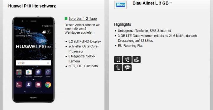 Blau AllNet & SMS Flat + 3GB Daten  + günstige Smartphones für nur 14,99€ mtl.