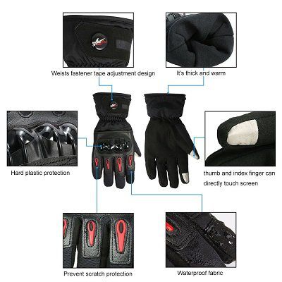 Touchscreen sensitive Motorrad Handschuhe für den Winter für 7,64€