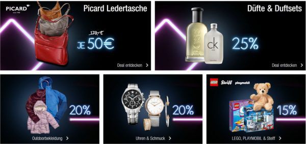 Kaufhof Black Deals: 20% Rabatt auf Düfte, Uhren & Schmuck, Haushaltswaren, Koffer uvm.