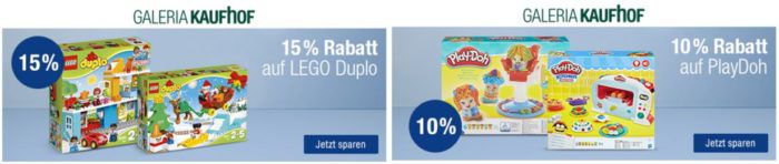 Galeria Kaufhof Rabatte: 20€ extra ab 150€   15% auf LEGO Duplo   10% auf Play DOH und mehr