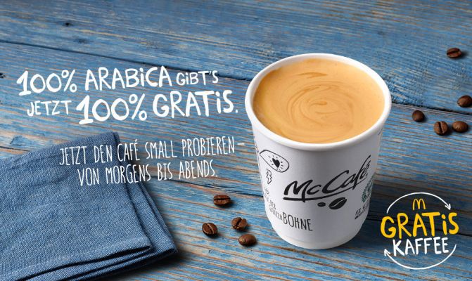 Arabica Kaffee small kostenlos in allen Mc Cafes   nur bis zum 15. November