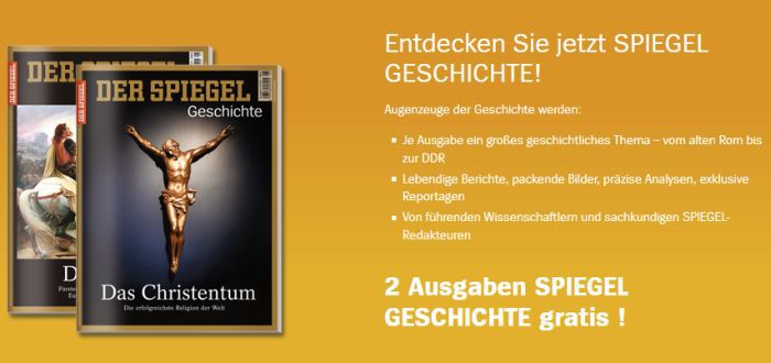 2 Ausgaben Spiegel Geschichte gratis – Kündigung notwendig